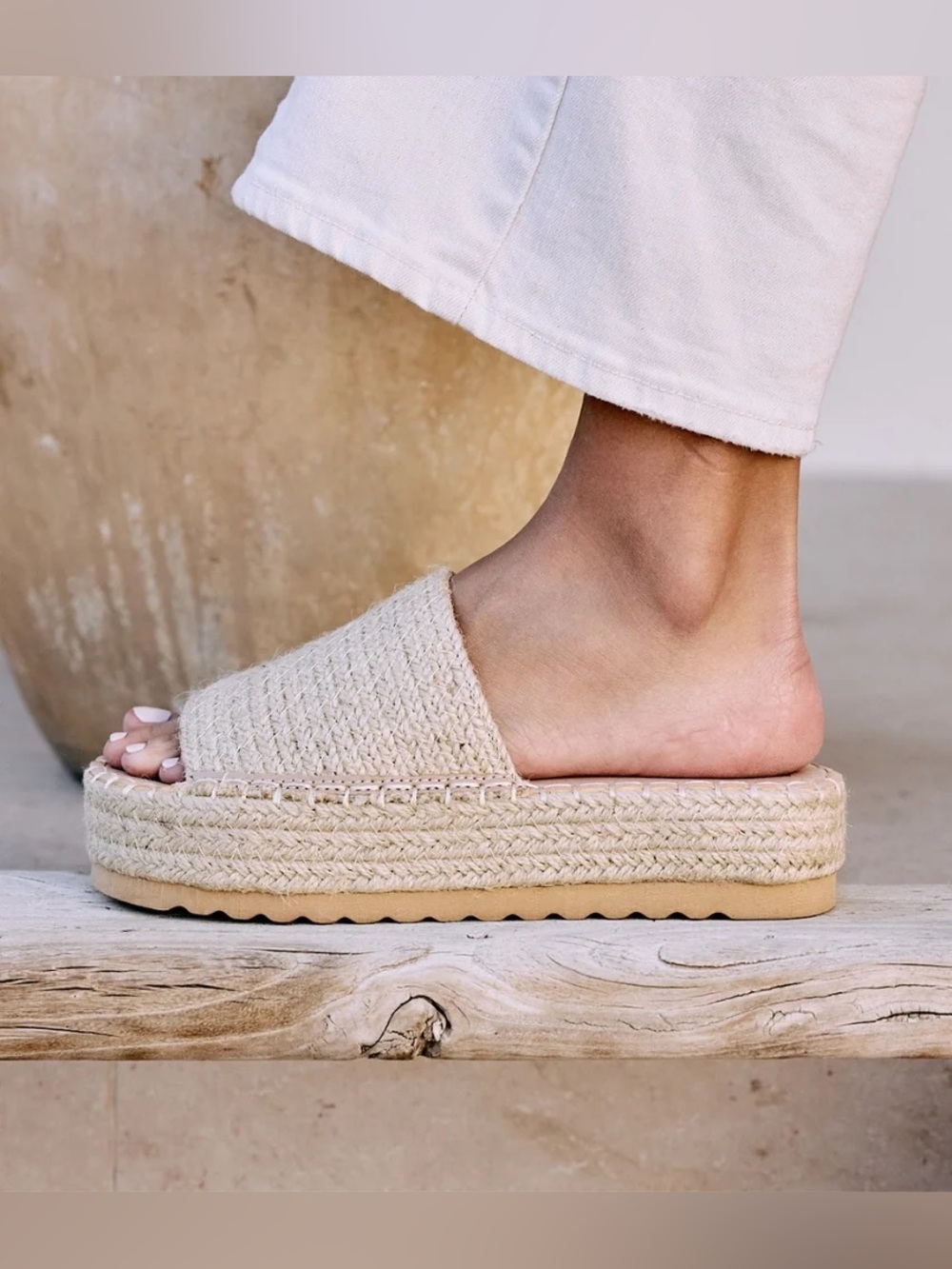 Beach by Matisse Women’s Platform Slide Sandals - Natural